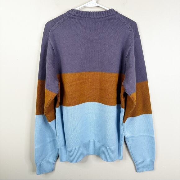 AYR The Yachty Sweater Mens Large Colorblock Merino Wool Cotton Pullover NEW - Picture 5 of 7